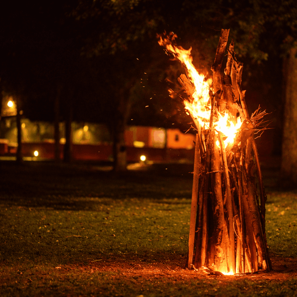 Campfire under the stars at Wilpattu