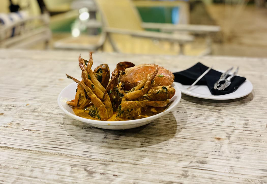 Seaside dining terrace at Chelsi Blu